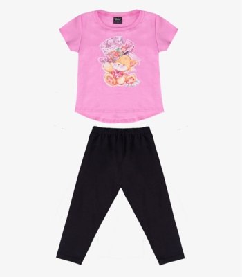 Conjunto Infantil Menina Blusa E Legging Select Rosa