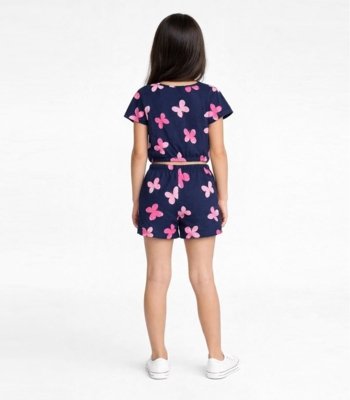 Conjunto Infantil Menina Blusa E Short Select Azul