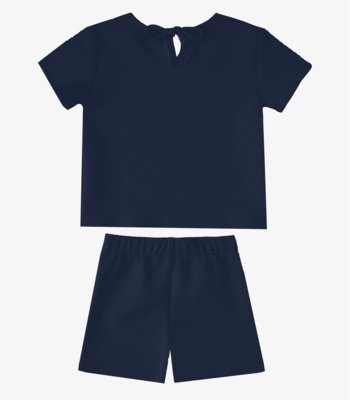 Conjunto Infantil Menina Blusa e Short Select Azul