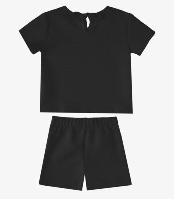 Conjunto Infantil Menina Blusa e Short Select Preto