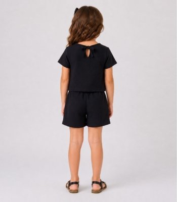 Conjunto Infantil Menina Blusa e Short Select Preto