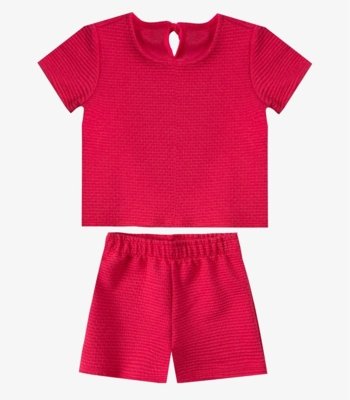 Conjunto Infantil Menina Blusa e Short Select Rosa