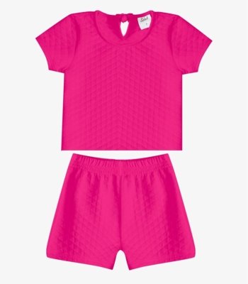 Conjunto Infantil Menina Blusa e Short Select Rosa