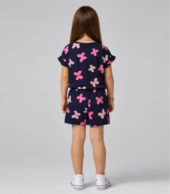 Conjunto Infantil Menina Com Babado Select Azul