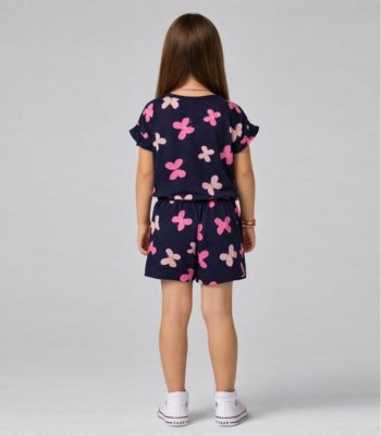 Conjunto Infantil Menina Com Babado Select Azul
