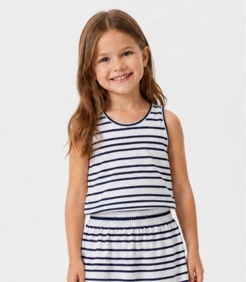 Conjunto Infantil Menina Saia e Regata Select Branco