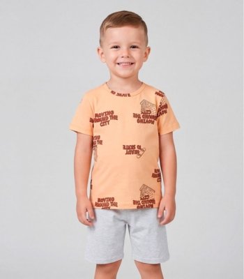 Conjunto Infantil Menino Estampada Select Laranja