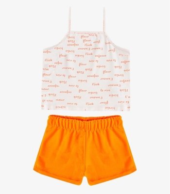 Conjunto Infantil Regata com Shorts Select Laranja