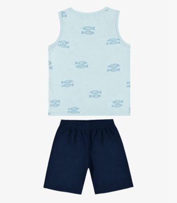 Conjunto Machão E Bermuda Infantil Select Azul