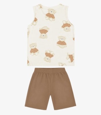 Conjunto Machão E Bermuda Infantil Select Bege