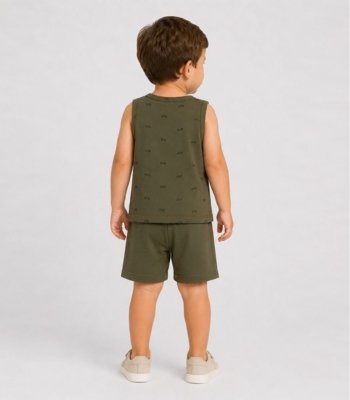 Conjunto Machão E Bermuda Infantil Select Verde