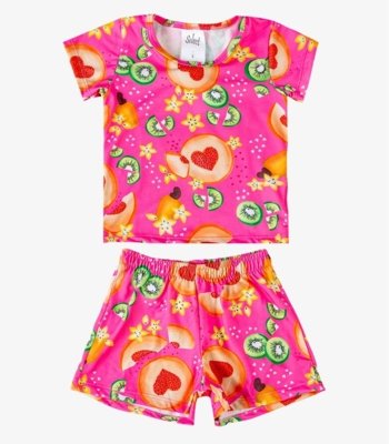 Conjunto Menina Infantil Blusa E Short Select Rosa