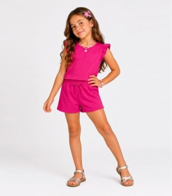 Conjunto Menina Infantil Blusa E Short Select Rosa
