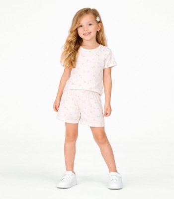 Conjunto Menina Infantil Blusa E Short Select Rosa