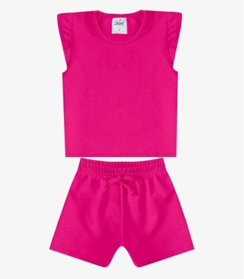 Conjunto Menina Infantil Blusa E Short Select Rosa