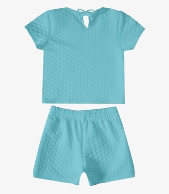 Conjunto Menina infantil Blusa e Short Select Azul