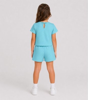 Conjunto Menina infantil Blusa e Short Select Azul