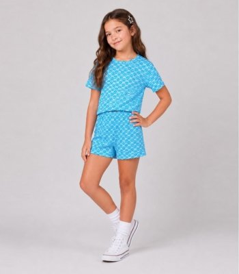 Conjunto Menino Infantil Blusa Com Short Select Azul