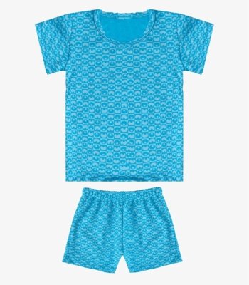 Conjunto Menino Infantil Blusa Com Short Select Azul