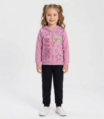 Conjunto Moletom Menina Jaqueta E Calça Kappes Roxo