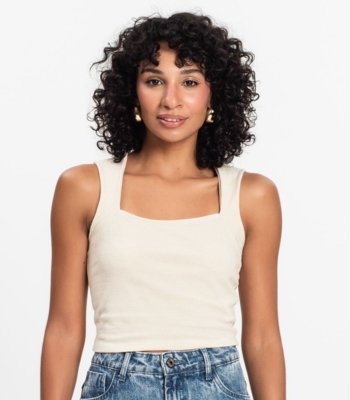 Cropped Feminino Select Bege