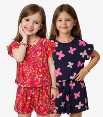 Kit 2 Conjuntos Infantis Menina Com Babado Select Sortido