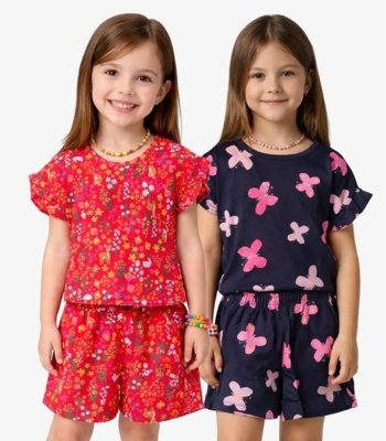 Kit 2 Conjuntos Infantis Menina Com Babado Select Sortido