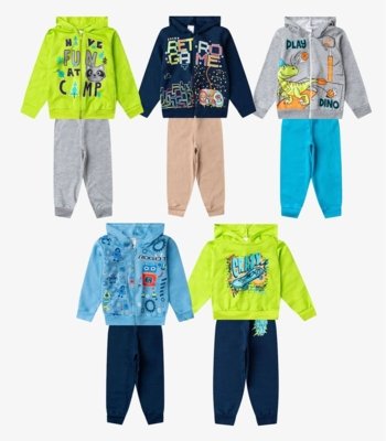 Kit 3 Conjuntos Menino Moletom E Calça Sortidos Select