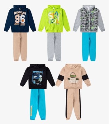 Kit 3 Conjuntos Menino Moletom E Calça Sortidos Select