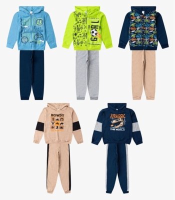 Kit 3 Conjuntos Menino Moletom E Calça Sortidos Select