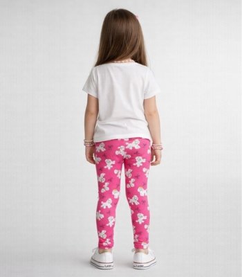 Legging Infantil Cós Com Elástico Select Rosa