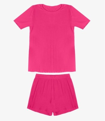 Pijama Feminino Canelado Select Rosa
