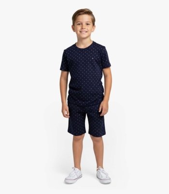 Pijama Infantil Camiseta e Bermuda Select Azul