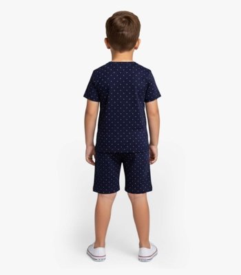 Pijama Infantil Camiseta e Bermuda Select Azul