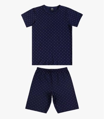 Pijama Infantil Camiseta e Bermuda Select Azul