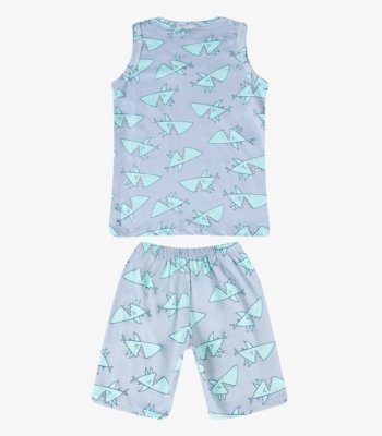 Pijama Infantil Estampado Machão e Bermuda Select Azul
