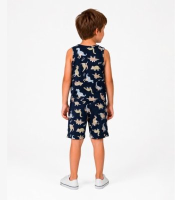 Pijama Infantil Estampado Machão e Bermuda Select Azul