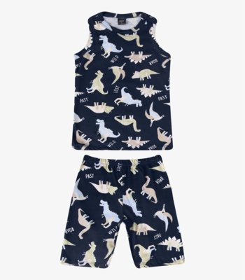 Pijama Infantil Estampado Machão e Bermuda Select Azul