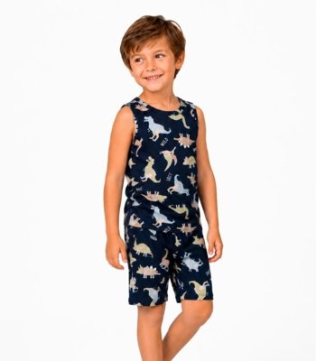 Pijama Infantil Estampado Machão e Bermuda Select Azul