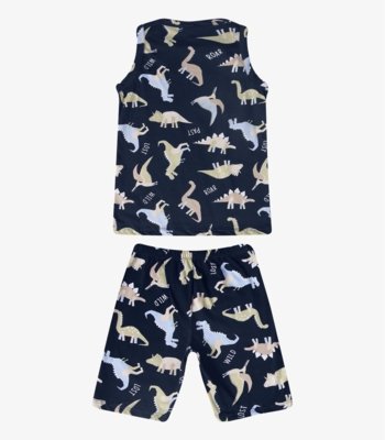 Pijama Infantil Estampado Machão e Bermuda Select Azul