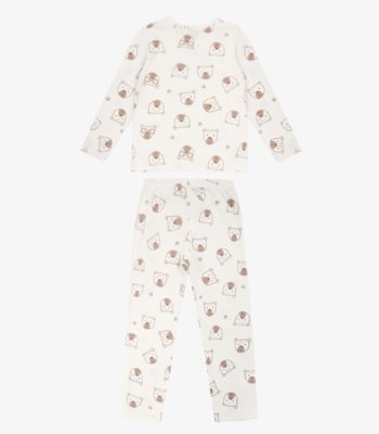 Pijama Infantil Estampado Select Bege