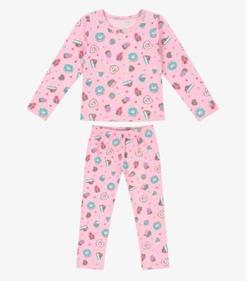 Pijama Infantil Estampado Select Rosa