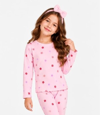 Pijama Infantil Estampado Select Rosa