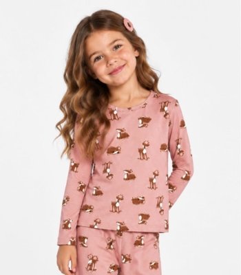 Pijama Infantil Estampado Select Rosa