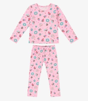 Pijama Infantil Estampado Select Rosa