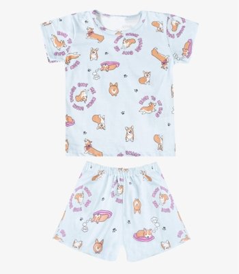 Pijama Menina Infantil Estampado Select Azul