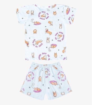 Pijama Menina Infantil Estampado Select Azul