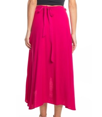Saia Midi Amarração Envelope Select Rosa