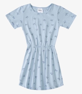Vestido Curto Infantil Estampado Select Azul