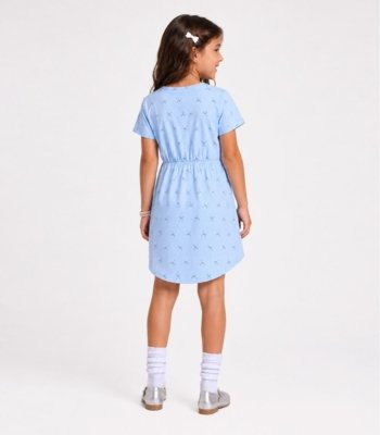 Vestido Curto Infantil Estampado Select Azul